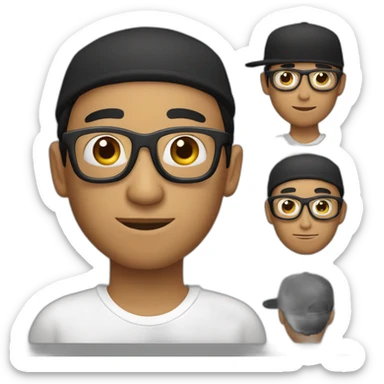 Un señor con lentes negros y gorra  blanca sticker