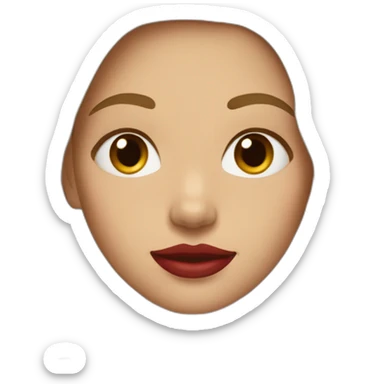 The girl has light brown hair with a little red lipstick on her lips. sticker