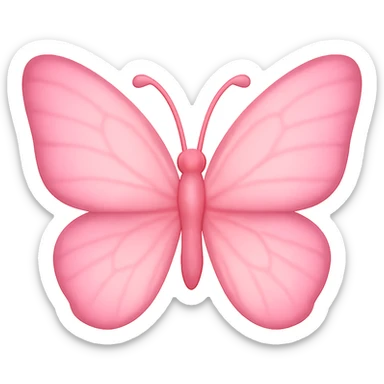 pink butterfly emoji, delicate and cheerful sticker