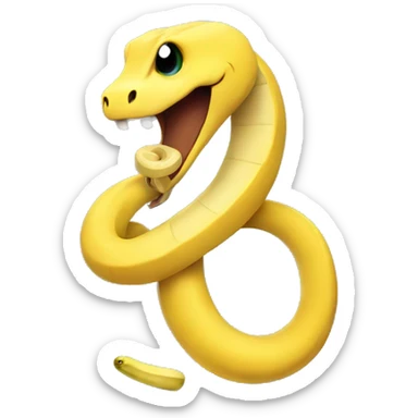 Snake who hugs a banana sticker