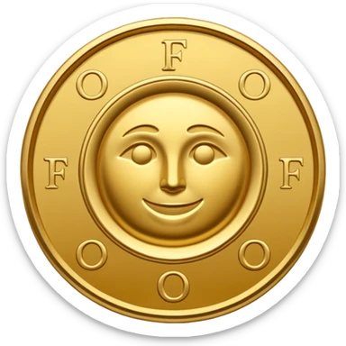 Fais une pièce d'or détailée avec l'inscription F, Fcoins sticker
