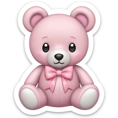 Teddy bear with light pink bow  sticker