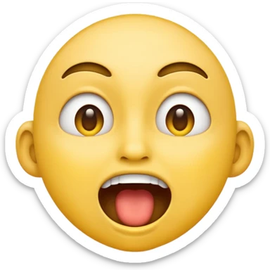 a face with a large opened mouth in emoji of whatsapp style (yellow). Larger is, better is sticker