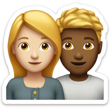 blonde girl with ginger boy sticker