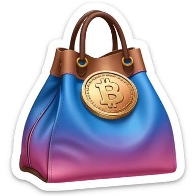 Coins inside brown leather bag, make bag always brown  color

Coins inside gradient color - Blue to pinl sticker