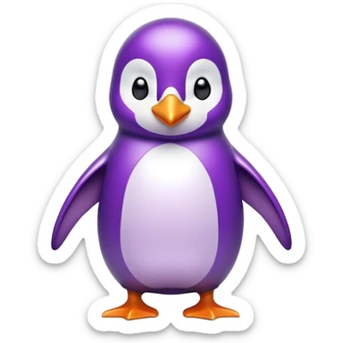 Purple penguin  sticker