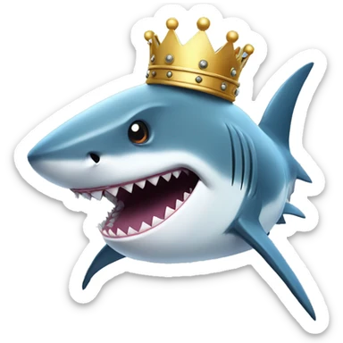 Shark with a crown  sticker