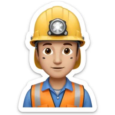 mole, drill, worker, helmet, headlamp sticker