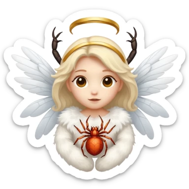 cute angel spider sticker