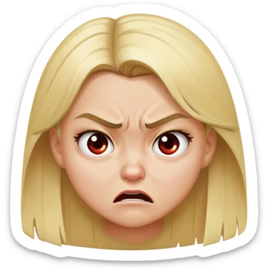 Aggravated blonde girl  sticker
