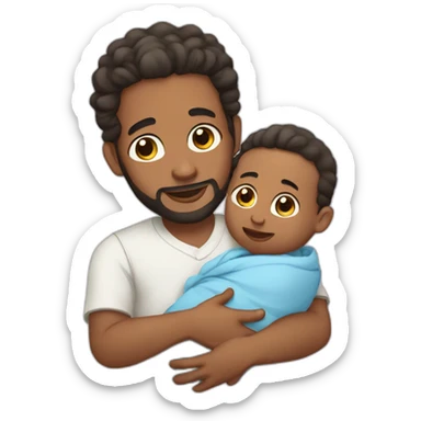 Cute north African man Holding baby sticker