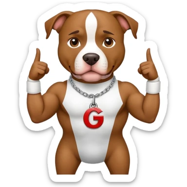 Pitbull with a GG sign sticker