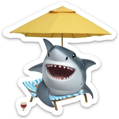 Shark on vacation sticker