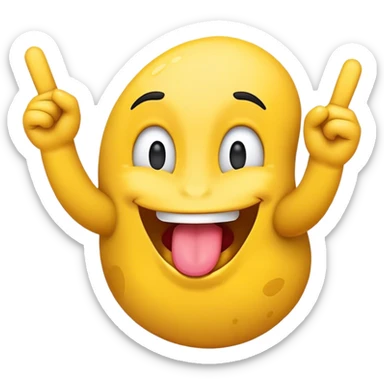 emoji sticking tongue out, winking, ‘rock hands’ gesture  sticker