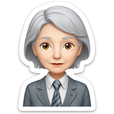 old woman with Necktie sticker