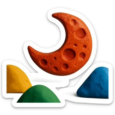 claymation style blood moon with textured look sticker