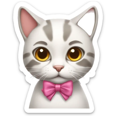 cat with bows  sticker