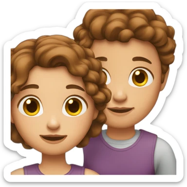 girl with brown hair is in love sticker