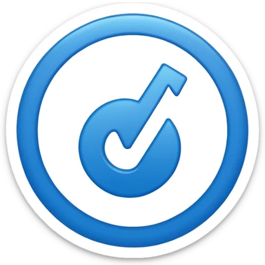 Tick inside a blue circle  sticker