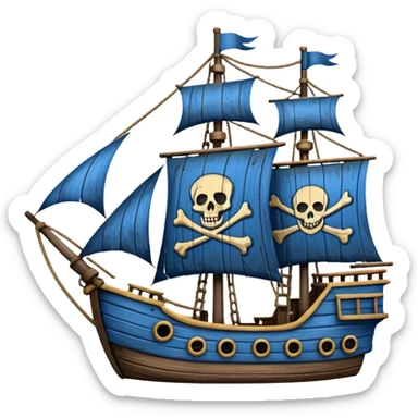 blue Pirate Ship sticker