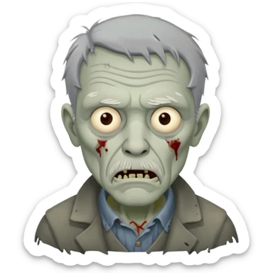 parisian zombie old man sticker