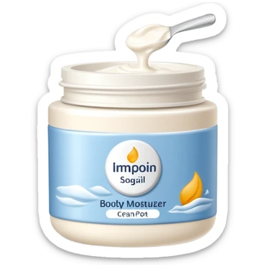 body moisturizer cream pot with label sticker