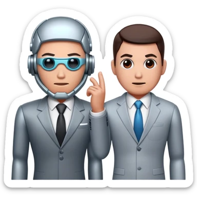 cyborg and business man sticker