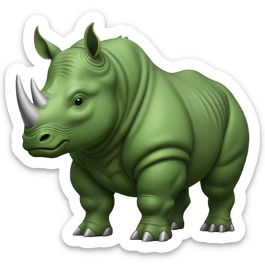 Green rhino sticker