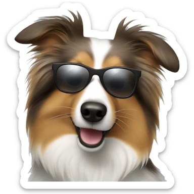 Sheltie wearing sunglasses  sticker