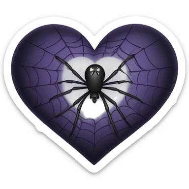 Gothic hearts with spider webs on it sticker
