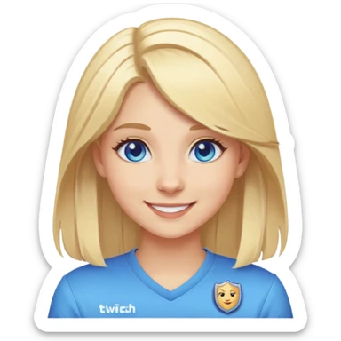 make me a twitch emoticon for my streams for inbetween transitions and for emote badges blonde hair blue eyes make it good sticker