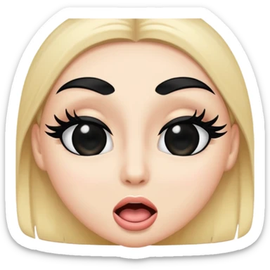 Rolling eyes with mouth open down sticker