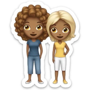 white single mom two girls sticker