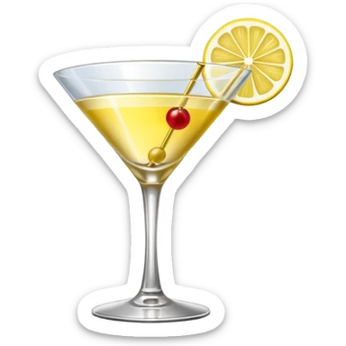 golden elegant cocktail in martini glass sticker