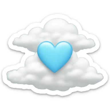 Light blue heart with clouds sticker
