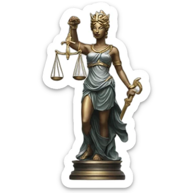 justice goddess statue sticker