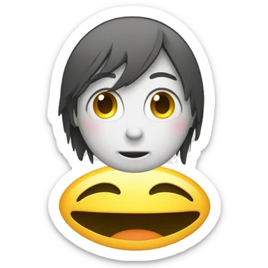 Crying emoji with a smile  sticker