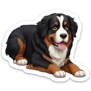 Bernese mountain dog with very  long tong sticker