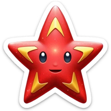 red star glitter space sticker