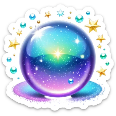 sparkling shiny glitter, with bright sparkles and shimmering particles sticker