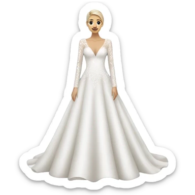 Wedding dress with long sleeves sticker