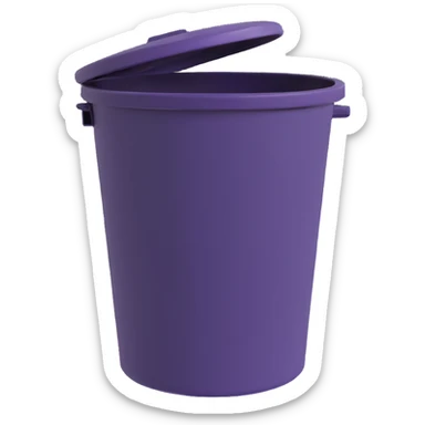 Draw a Pixar-style trash can. The view should be at a high angle. Do not use the face, eye, and mouth. sticker
