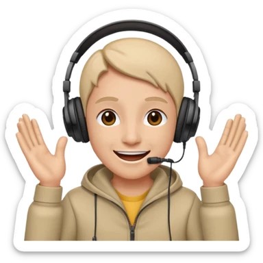 joyful character wearing headphones listening to music sticker