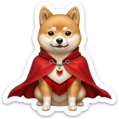 Shiba Dog in evil red collar cloak sticker