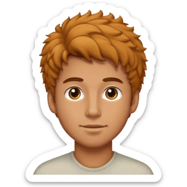 man with coily chairs only face brighter face sticker