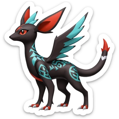 Latias-Umbreon-Noivern-Silvally-Pokémon-Fakémon-fusion (full body) sticker