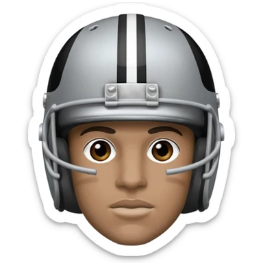 Wearing an Oakland raider helmet  sticker