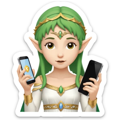 elf with greece custome dress and smartphone sticker