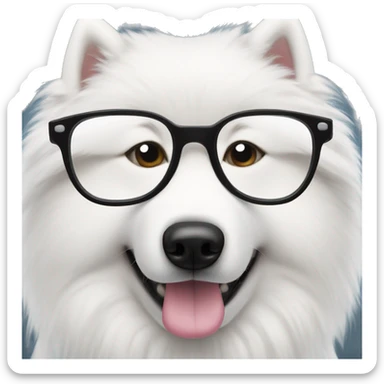 samoyed wearing glasses  sticker