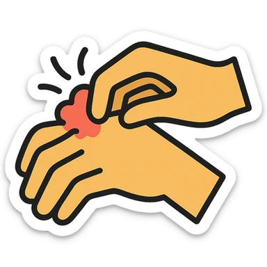 hand scratching sticker
